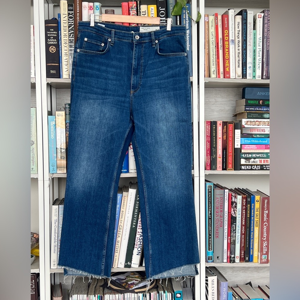 rag & bone New York Casey High Rise Ankle Flare Raw Hem Size 34